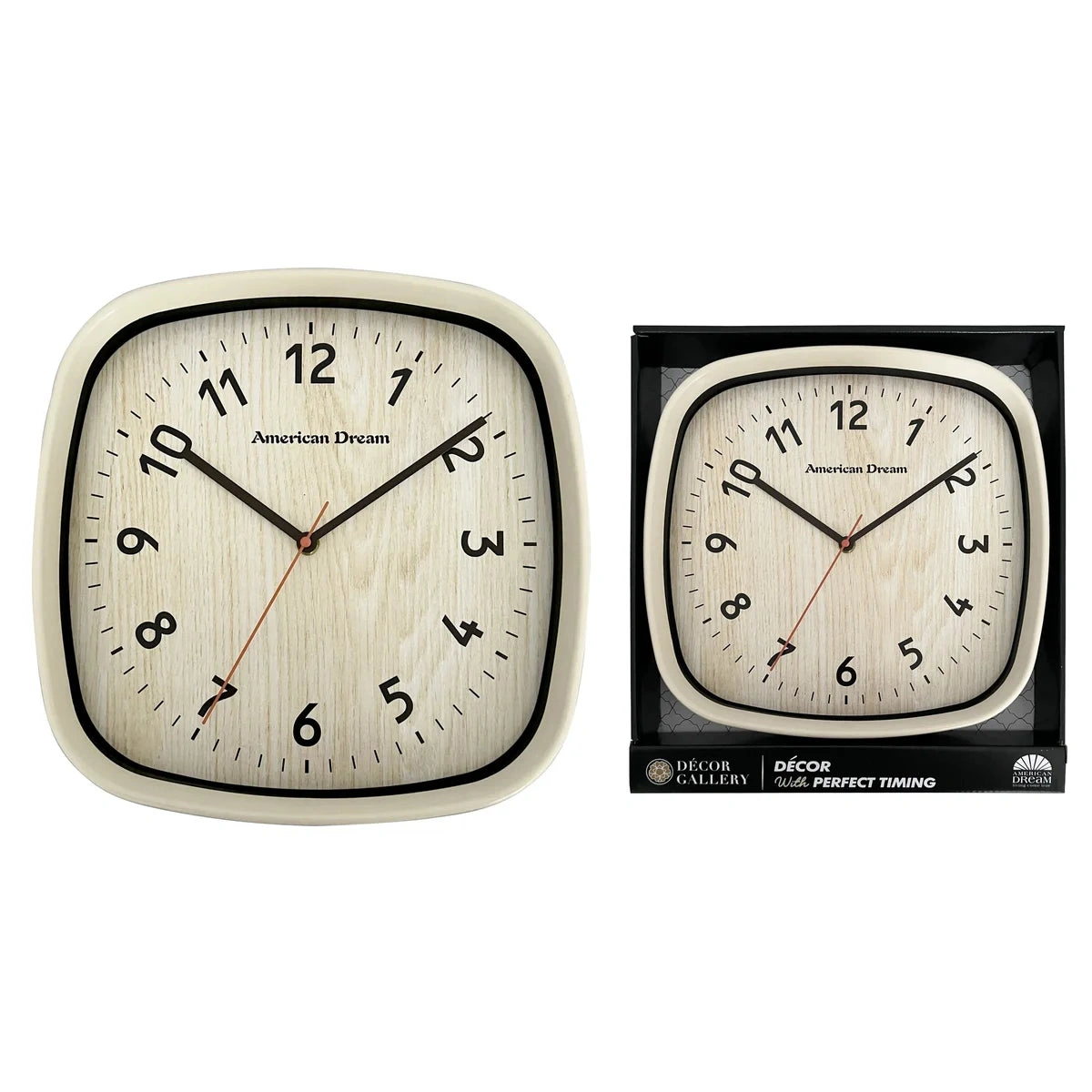 Stille Wanduhr Quadratisch Modern Gedruckt Zeitlos Wohnzimmer Deko Geschenk Idee