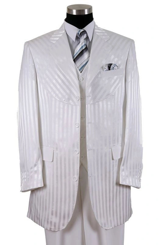 Milano Moda Herren Anzug 2915V Weiß Traumhaft Edler Stil für Ihren Auftritt!