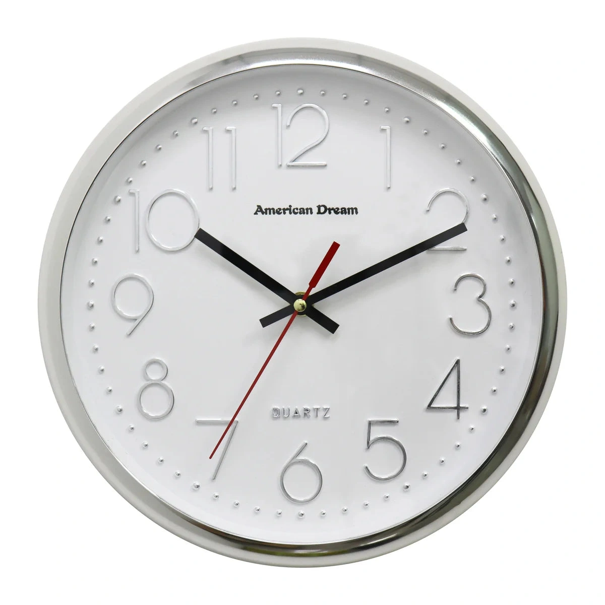 Geräuschlose Wanduhr mit erhabenen Ziffern: Zeitlos elegant, ohne Ticken, ein Meisterwerk für Ihr Zuhause.