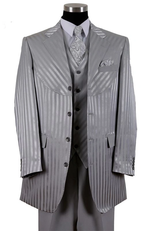 Milano Moda Silberanzug 2915V Herrenstil: Eleganz, die fesselt, Glanz, der begeistert - Dein Statement.